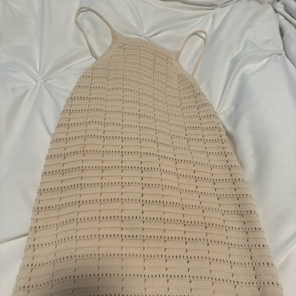 Elegant Cream Knit Dress